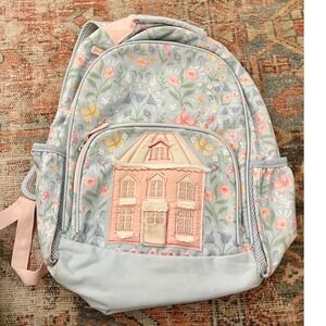 Blue Floral Dollhouse Backpack Mackenzie Pottery Barn Kids Small Excellent